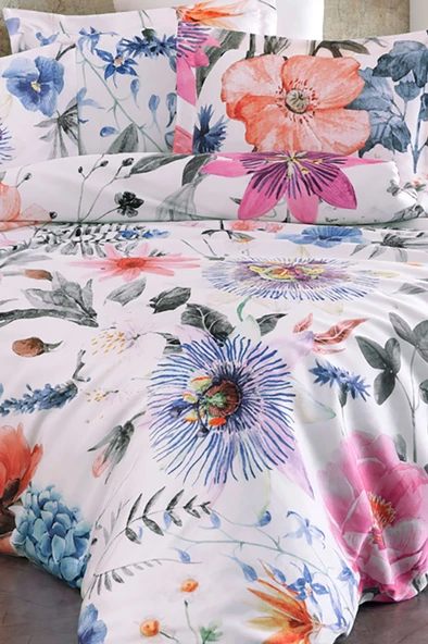 Varol Royal Saten 300TC Nevresim Takımı (Çift Nevresimli) Family Size  - MİRANDA - Resim 2