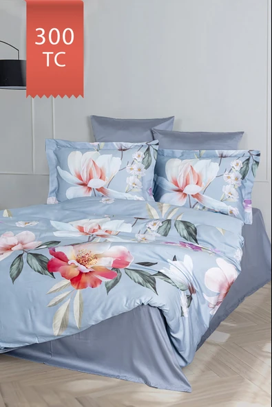 Varol Royal Saten 300TC Nevresim Takımı (Çift Nevresimli) Family Size  - ESTİVA - 2