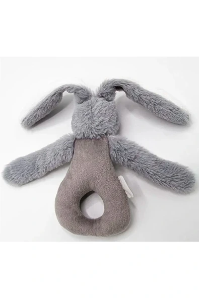Babyjem Tutmalı Çıngıraklı Mini Peluş Tavşan Gri 842 - 3