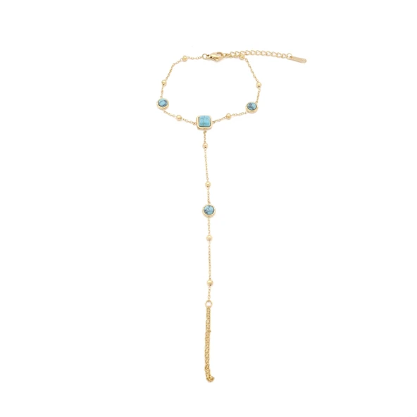 Şahmeran Altın  Kaplama Kadın Turkuaz Taşlı Model-SHM-107 ürün görseli