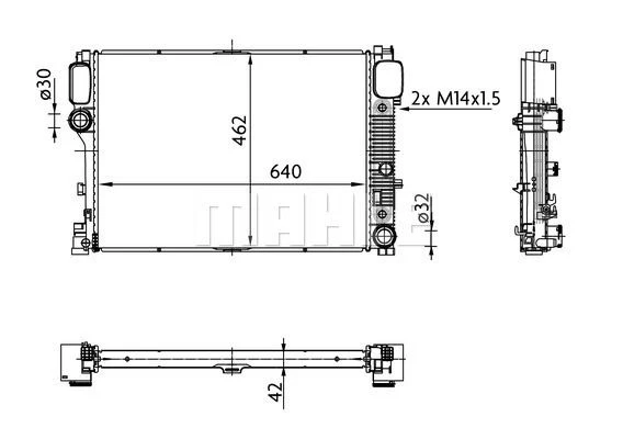 Mercedes Motor Su Radyatoru S-Class W221 06>13 C216 06>13 - Mahle Cr 38 000s ürün görseli