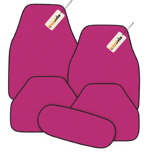 Pembe Renk Araç Halı Paspas Takımı 5’li Kaymaz Tabanlı Oto Halı Paspas Seti