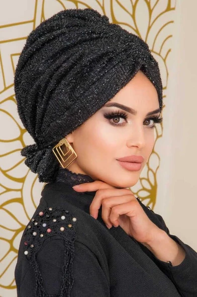 Siyah Abiye Tokalı Bone - 60100 - 4