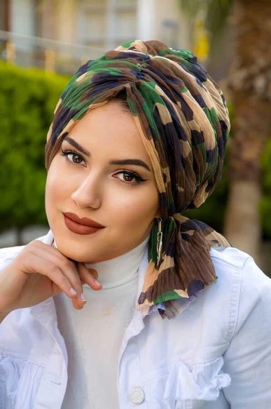 OUTLET- Bej Haki Kamuflaj Piliseli Tokalı Bone ürün görseli