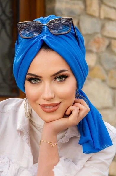 Saks Mavi Tokalı Bone - Resim 2