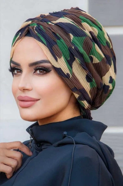 Outlet Haki Kamuflaj Desen Piliseli Tokalı Bone - Resim 3