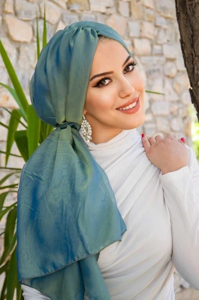 Yeşil Gold Janjan Şifon Tokalı Bone ürün görseli