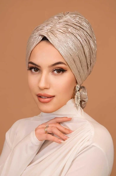 Rose Gold Piliseli Abiye Tokalı Bone - 4