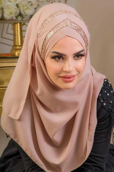 Kumbeji Dore Çapraz Bant Abiye Double Şal - Resim 2