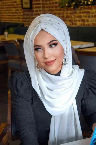 Kırık Beyaz Taş Detay Büzgülü Abiye kelebek - Resim 5