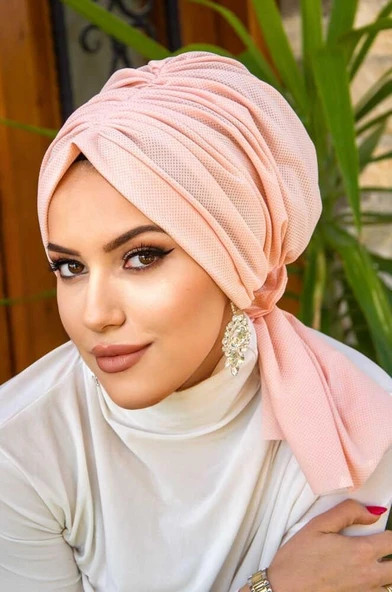 Açık Pudra Tokalı Bone - Resim 3