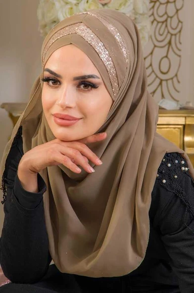 Devetüyü Dore Çapraz Bant Abiye Double Şal ürün görseli