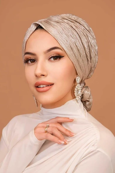 Rose Gold Piliseli Abiye Tokalı Bone - 3