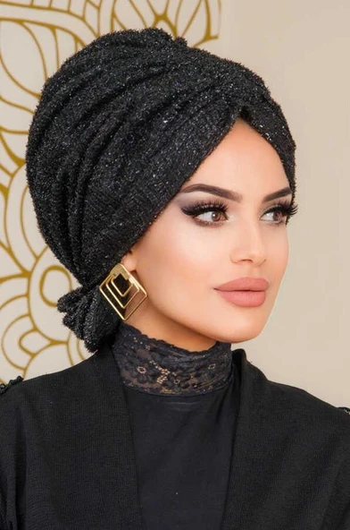 Siyah Abiye Tokalı Bone - 60100 - 2