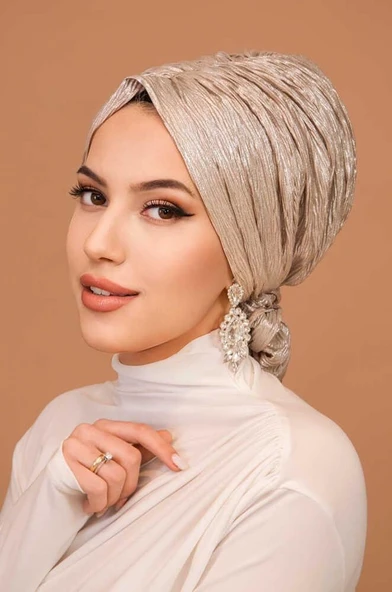 Rose Gold Piliseli Abiye Tokalı Bone - 1