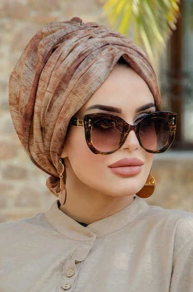 Taba Tonlamalı Desenli Tokalı Bone - Resim 4