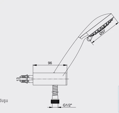 Ar Alize El Duşu Üç Fonksiyonlu Duş Seti 102117326 - Resim 2