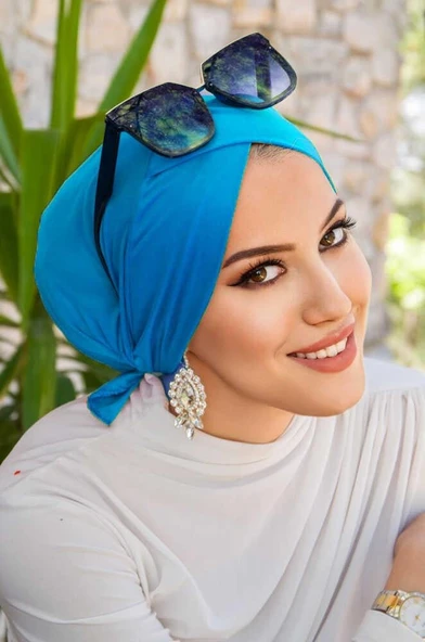 Mavi Çapraz Bone / Deniz - Havuz Bonesi ürün görseli