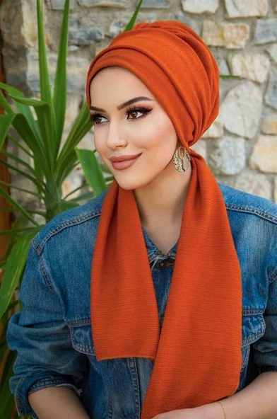 Taba Krınkıl Atkılı Tesettür Bone - Resim 3