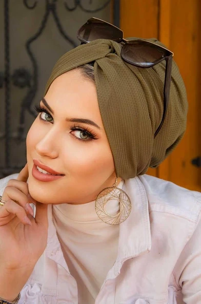 Haki Hazır Burgu Düğüm Bone ürün görseli