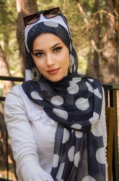 Siyah Puanlı Biritli Hazır Şal - 50200 - Resim 3