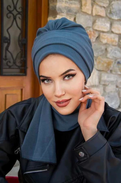 İndigo Kışlık Atkılı Bone - Resim 3