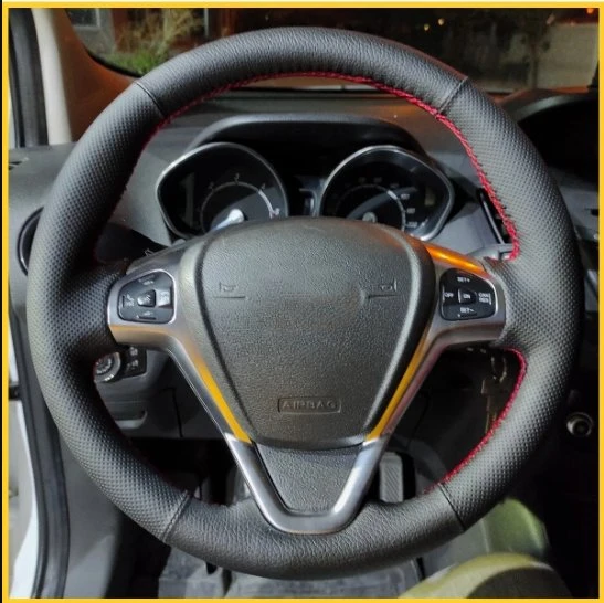 Ford Couier Araca Özel Direksiyon Kılıfı NOKTA DÜZ KIRMIZI İP ürün görseli