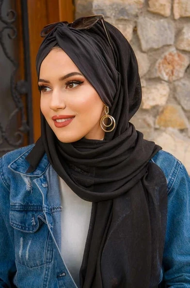 Siyah Düz Burgu Hazır Şal ürün görseli