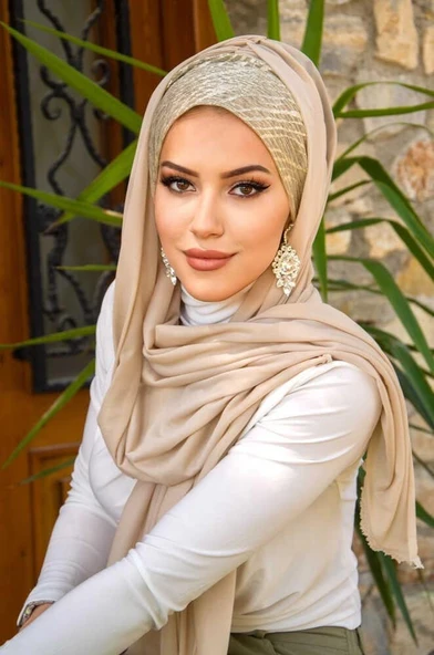 Bej Dore Bone Hazır Şal - Resim 3