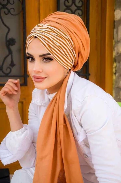 Taba Çizgi Desen Hazır Şal ürün görseli