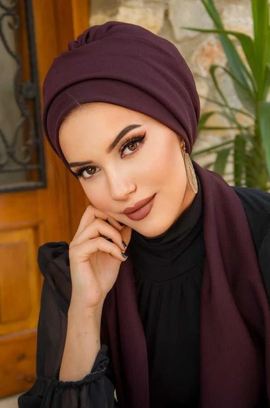 Koyu Bordo Atkılı Bone ürün görseli