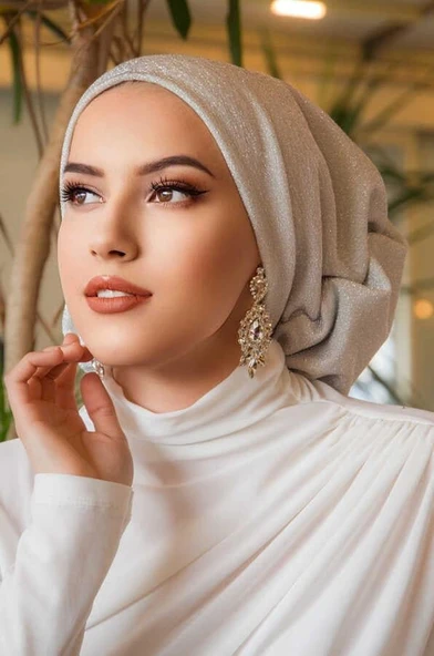 Gümüş Çağla Hazır Türban - Resim 2