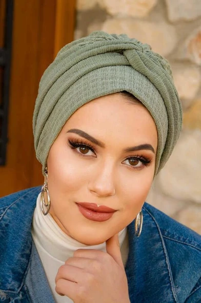 Nefti Yeşil Burgu Detaylı Bone - Resim 2