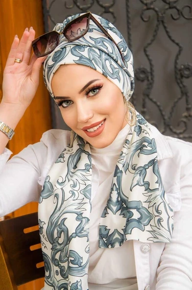 Füme Etnik Desenli Atkılı Bone ürün görseli