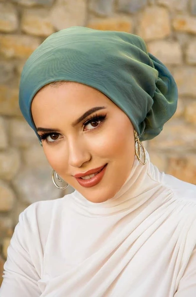 Yeşil Janjan Çağla Hazır Türban Bone ürün görseli