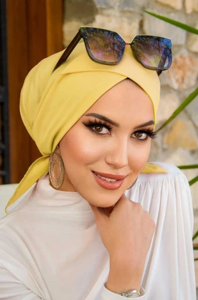 Sarı Çapraz Bone / Deniz - Havuz Bonesi ürün görseli