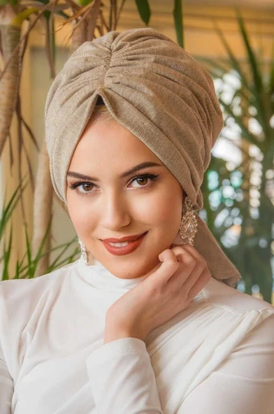 Vizon Melanj Işıltılı Tokalı Bone - Resim 3