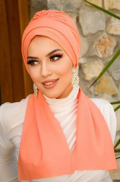 Neon Turuncu Atkılı Bone - Resim 3