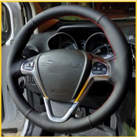 Ford Couier Araca Özel Direksiyon Kılıfı NOKTA DÜZ KIRMIZI İP - Resim 2