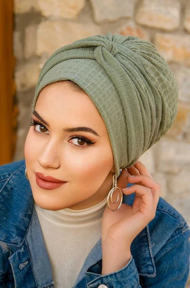 Nefti Yeşil Burgu Detaylı Bone - Resim 3