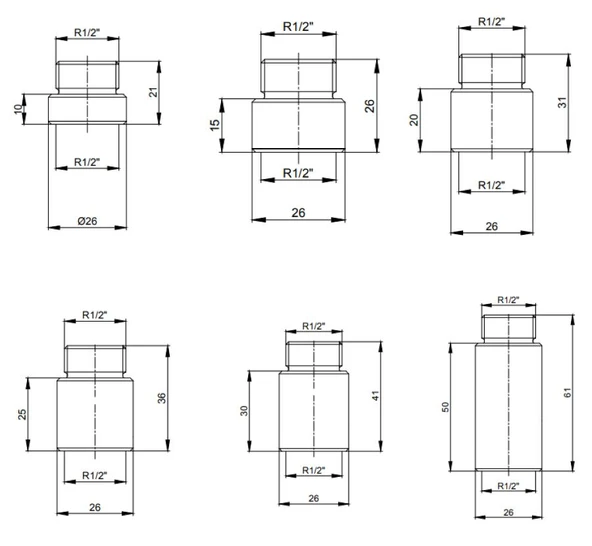 Yak 5 Cm 1/2 Uzatma Parçası 102134250 - Resim 2