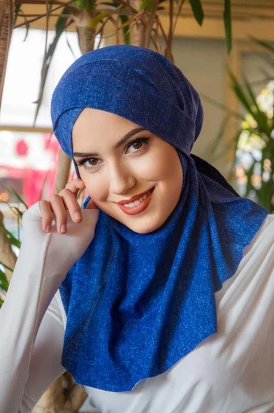 Kot Mavi Çapraz Bantlı Spor Bone Şal ürün görseli