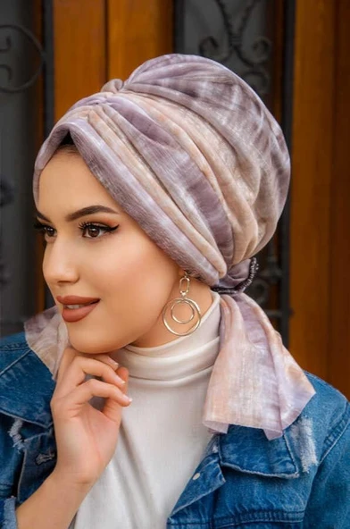 Bej Kahve Soft Desen Tokalı Bone - Resim 3