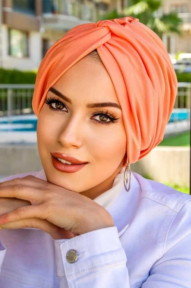 Neon Turuncu Hazır Burgu Düğüm Bone ürün görseli