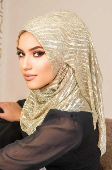 Dore Tül Desenli Double Şal - Resim 4