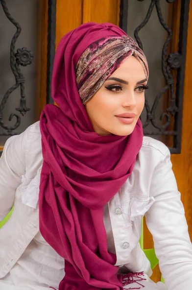 Vişne Batik Desenli Hazır Şal ürün görseli