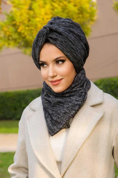 Antrasit Kışlık Burgu Bone Ve Etol Takım - Resim 3