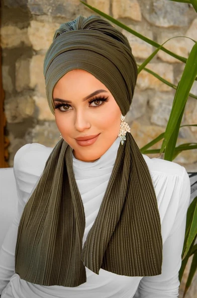 Haki Piliseli Atkılı Bone ürün görseli