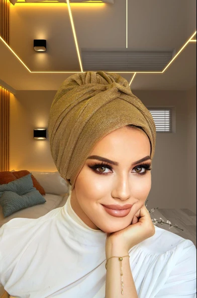 Bakır Işıltılı Burgulu Bone ürün görseli