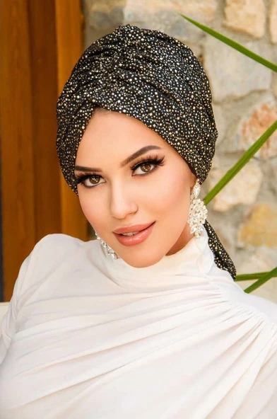 Siyah Gold Hazır Tokalı Bone - Resim 3